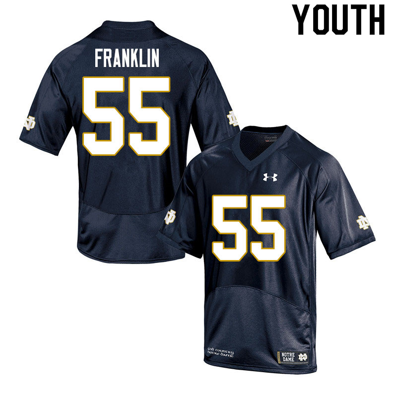 Youth #55 Ja'Mion Franklin Notre Dame Fighting Irish College Football Jerseys Sale-Navy - Click Image to Close